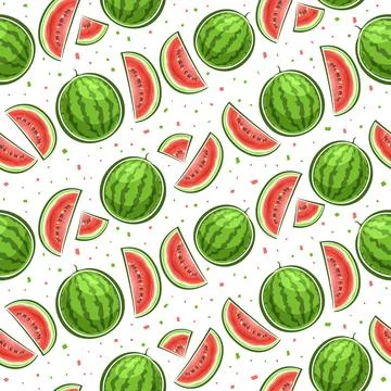 Vector Watermelon Seamless Pattern Stock Illustration