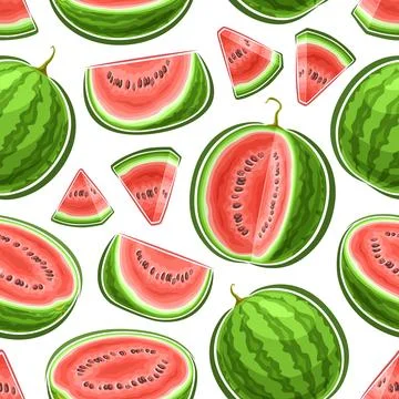 Vector Watermelon Seamless Pattern Stock Illustration