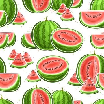 Vector Watermelon Seamless Pattern Illustrazione stock