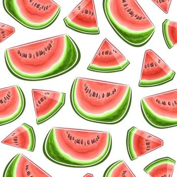 Vector Watermelon Seamless Pattern Illustrazione stock