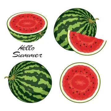 Vector watermelon set Stock Illustration
