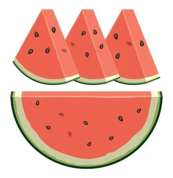 Vector watermelon slices Stock Illustration