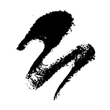 Vector Wave Abstract Stripe Brush Stroke Hand Drawn Texture in Black Color Stock Illustration