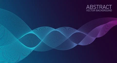Vector wave lines flowing dynamic colorful for concept of technology, digital Stock Illustration