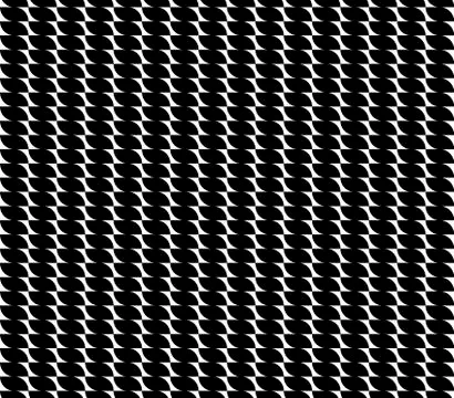 Vector wave shapes illustration of seamless black and white abstract pattern Illustrazione stock
