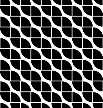 Vector wave shapes illustration of seamless black and white abstract pattern Illustrazione stock