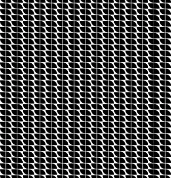 Vector wave shapes illustration of seamless black and white abstract pattern Stock Illustration