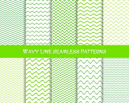 Vector wavy line seamless patterns Stock Illustration