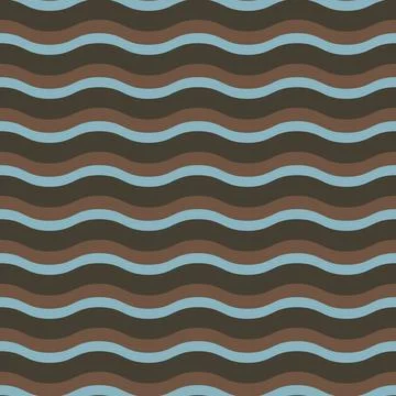 Vector wavy seamless pattern. Vintage textile geometric horizontal wave backg Stock Illustration
