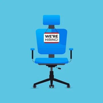 Vector we are hiring poster with office chair concept vector Stock Illustration