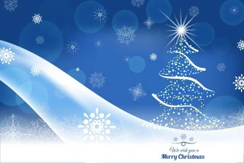 Vector We wish you a Happy New Year abstract dark blue background with light Stock Illustration