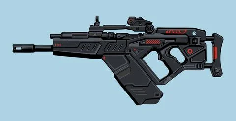 Vector weapons with realistic, modern gun with high precision shots Stock Illustration