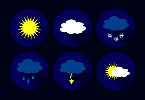 Vector weather flat icons Stock Illustration