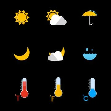 Vector weather icon set design Stock Illustration