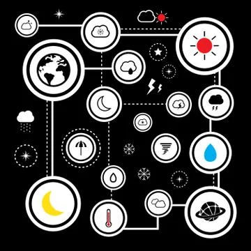 Vector weather icon set Stock Illustration