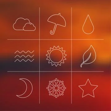 Vector weather icon set Stock Illustration