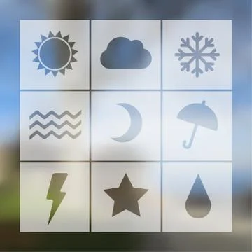 Vector weather icon set Stock Illustration