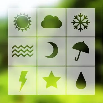 Vector weather icon set Stock Illustration