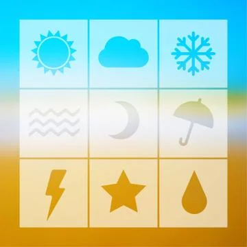 Vector weather icon set Stock Illustration