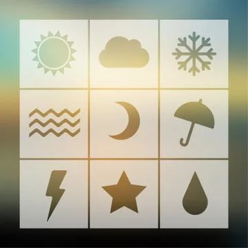 Vector weather icon set Stock Illustration
