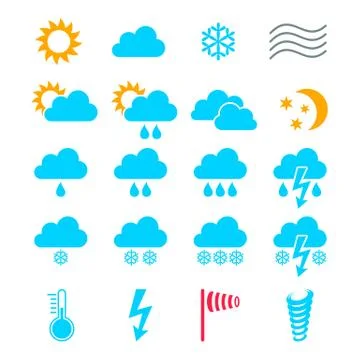 Vector weather icons collection Illustrazione stock