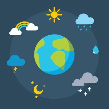 Vector weather icons Stock Illustration