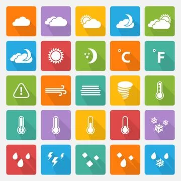 Vector Weather icons set Stock Illustration
