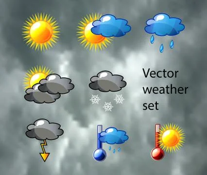 Vector weather set Stock Illustration