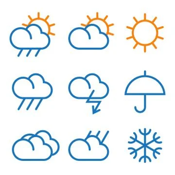 Vector weather symbols Stock Illustration
