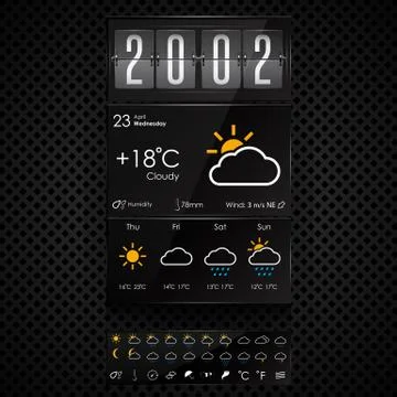 Vector weather widgets template Stock Illustration