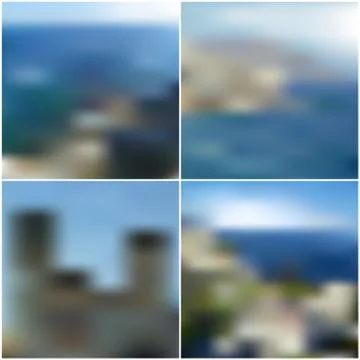 Vector web and mobile interface templates. Editable blurred backgrounds set Stock Illustration
