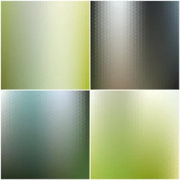 Vector web and mobile interface templates. Blurred hexagonal backgrounds set Stock Illustration