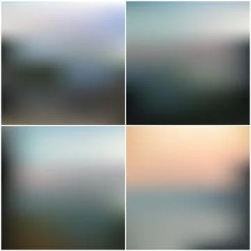 Vector web and mobile interface templates. Editable blurred backgrounds set Stock Illustration