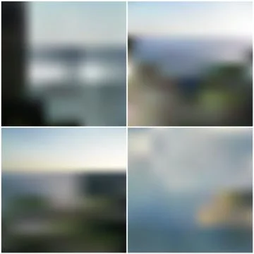 Vector web and mobile interface templates. Editable blurred backgrounds set Stock Illustration