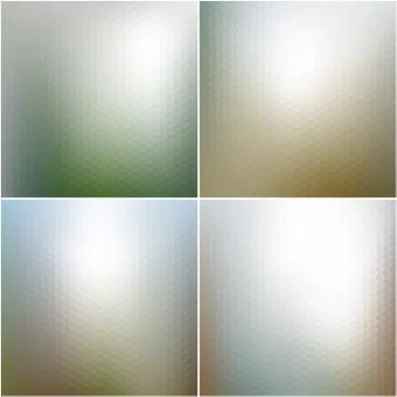 Vector web and mobile interface templates. Blurred hexagonal backgrounds set Stock Illustration