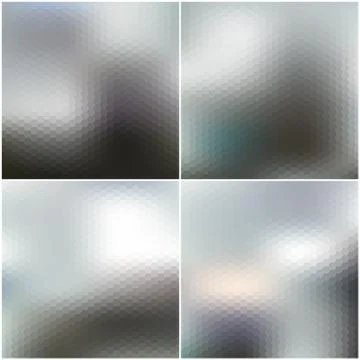 Vector web and mobile interface templates. Blurred hexagonal backgrounds set Stock Illustration