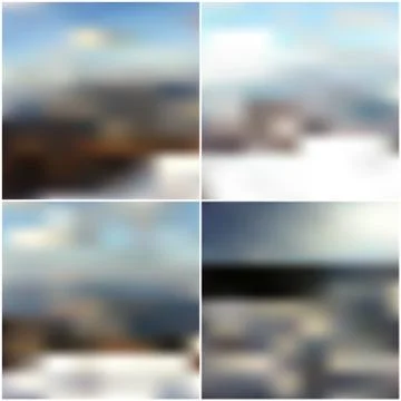 Vector web and mobile interface templates. Editable blurred backgrounds set Illustrazione stock