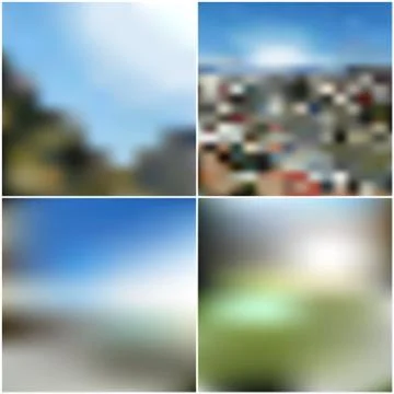 Vector web and mobile interface templates. Editable blurred backgrounds set Illustrazione stock
