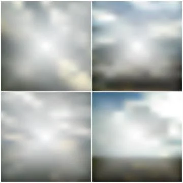 Vector web and mobile interface templates. Editable blurred backgrounds set Stock Illustration