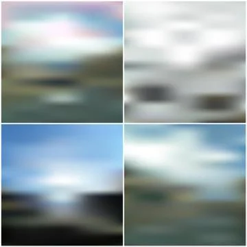 Vector web and mobile interface templates. Editable blurred backgrounds set Stock Illustration