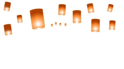 Vector web background with chinese lanterns on a white background Stock Illustration