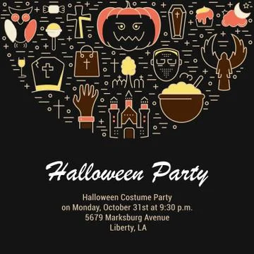 Vector Web Banner or Emblem Halloween Stock Illustration
