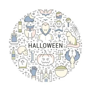 Vector Web Banner or Emblem Halloween 스톡 일러스트