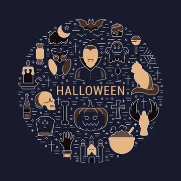 Vector Web Banner or Emblem Halloween Stockillustratie