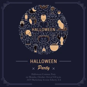 Vector Web Banner or Emblem Halloween Stock Illustration