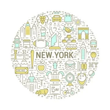 Vector Web Banner or Emblem New York Stock Illustration