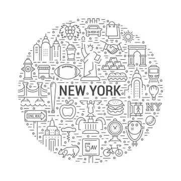 Vector Web Banner or Emblem New York Free Stock Illustration
