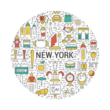 Vector Web Banner or Emblem New York Free Stock Illustration