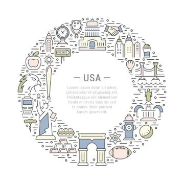 Vector Web Banner or Emblem USA 무료 스톡 일러스트