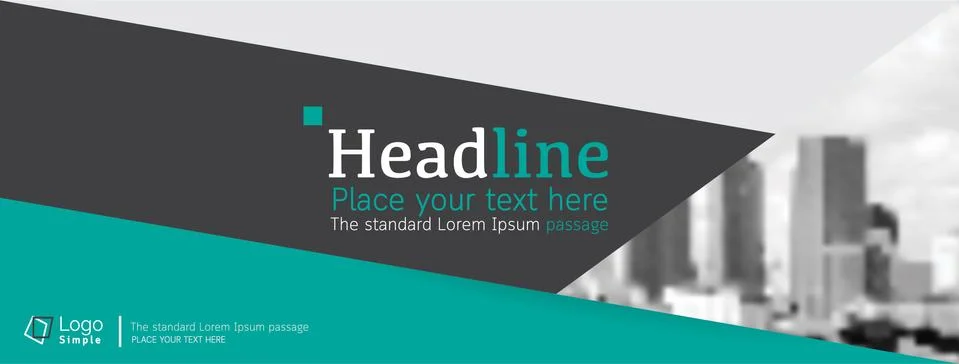 Vector web banner template, business theme Stock Illustration
